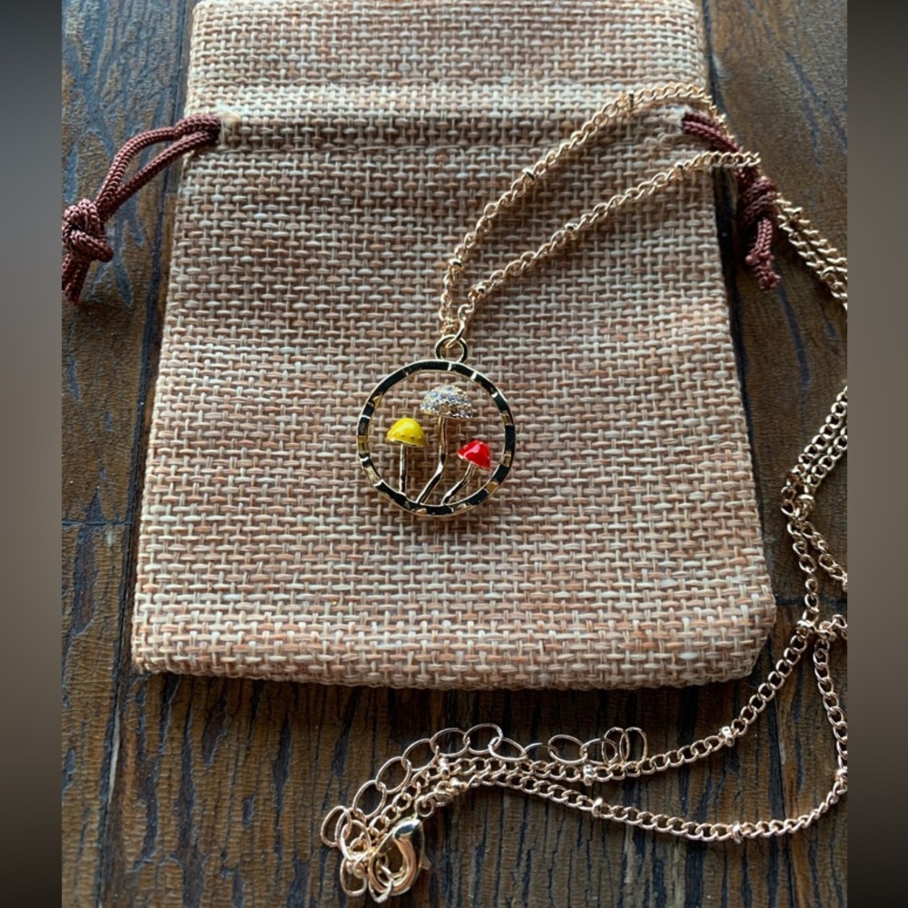 Brand New Gold Mushroom Necklace Gift for Girlfriend Gift for Daughter Boho Gift